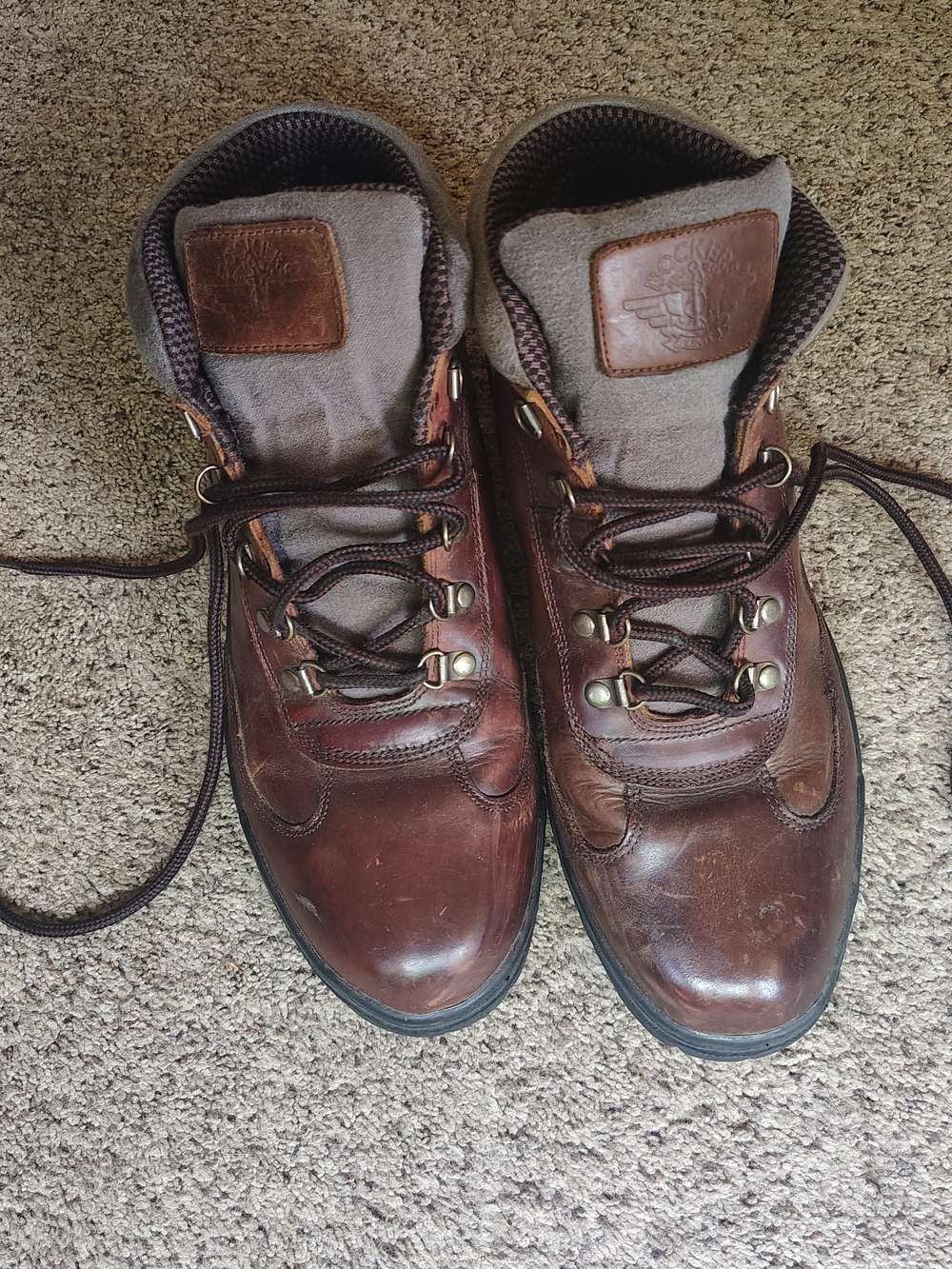 Dockers Mens 90-6500 Brown Leather Plain Round Toe Hiking Field Boots Size 10.5M